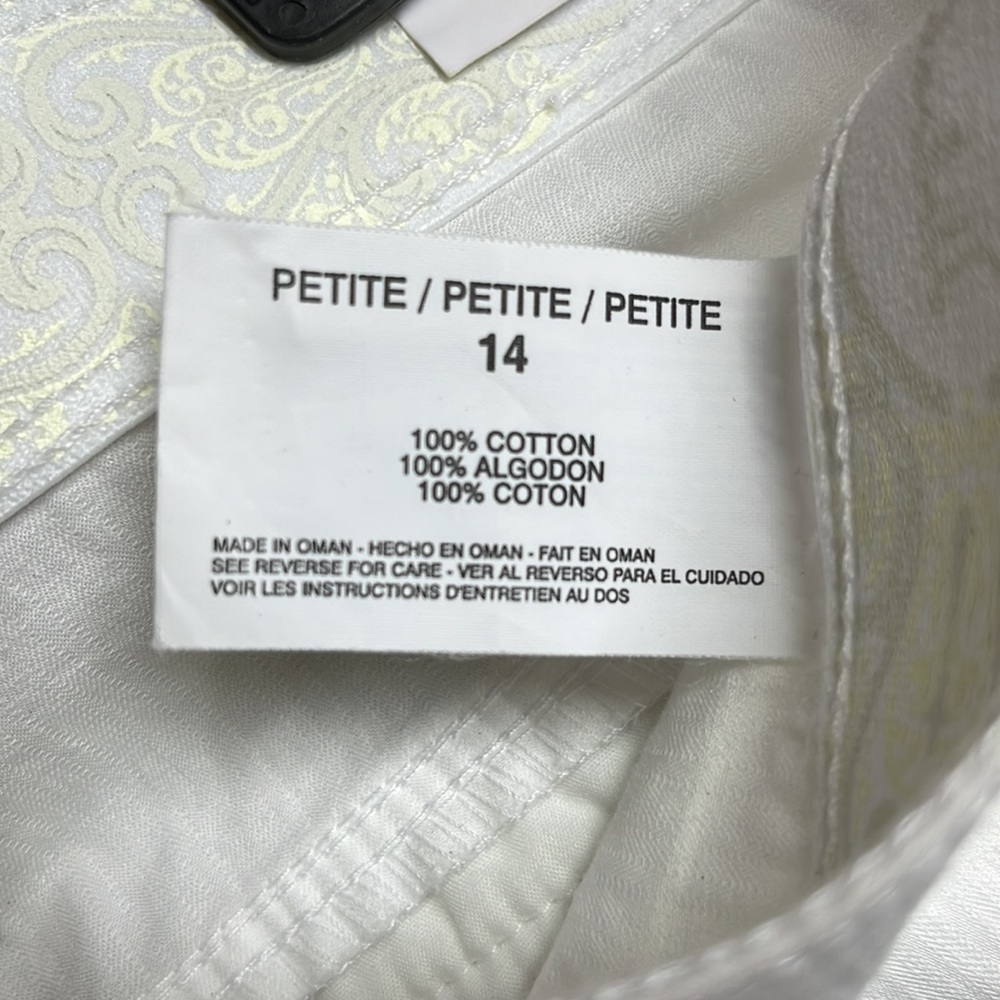GLORIA, Vanderbilt, white cotton Capri pants - Picture 7 of 7